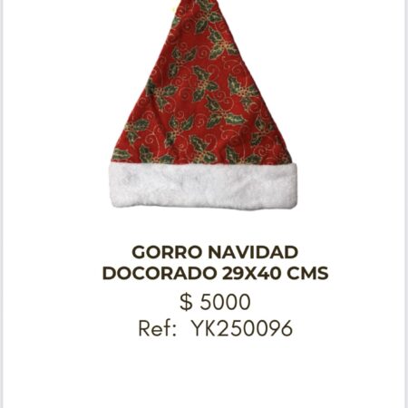 Gorro Navidad Decorado 29x40cm