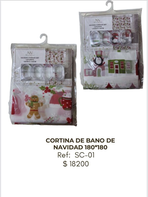 Cortina de Baño de Navidad 180 x 180 cm